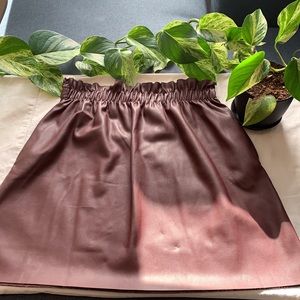 Zara Paper-bag Waist Faux Leather Mini Skirt